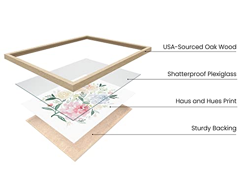 HAUS AND HUES Flower Wall Decor - Set of 4 Floral Wall Art, Floral Wall Decor, Flower Wall Art, Framed Flower Painting, Floral Pictures Wall Decor, Flower Pictures Wall Decor (Framed Beige, 11x14) - color: Bouquet Flower, size: 11x14, style: Beige Framed