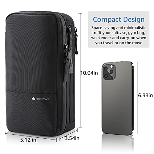 Purevave Compact Mens Toiletry Travel Bag Hanging, Mens Dopp Kit for Travel Waterproof, Wash Pouch Black - color: Black