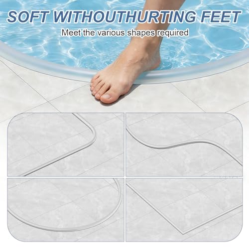 Self-Adhesive Silicone Shower Water Dam Stopper, Transparent, 118inch | Collapsible Splash Guard, Wet Dry Separation, Walk-in Shower Edge Seal Strip, Multi-Use Water Barrier - color: Transparent