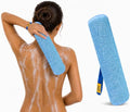 Back Scrubber for Shower - Beautiful Bod Patented 13-Inch Exfoliating Loofah with Built-in Handle, Easily Reaches Entire Back, Full Body Shower Scrubber for Back Washing, Exfoliation & Skin Smoothing - color: Ocean Blue