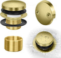 Tip-Toe Bathtub Drain Kit with Two-Hole Overflow Plate, Premium Quality Bath Tub Drain Replacement fits for All Bathtub, Universal Fine/Coarse Thread Bathtub Stopper (Brushed Gold) - color: Brushed Gold