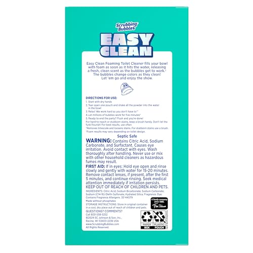 Scrubbing Bubbles Easy Clean Foaming Toilet Bowl Cleaner, Easy Drop In Powder Pouches, 1.75 Ounce (Pack of 12) - size: 2 Count (3.5 Ounce, Pack of 6)