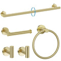 TURS Brushed Gold Bathroom Hardware Set 5 Piece, SUS304 Stainless Steel Bath Towel Bar Set, 24 Inch Bathroom Accessories Kit Wall Mounted - color: Brusehd Light Gold