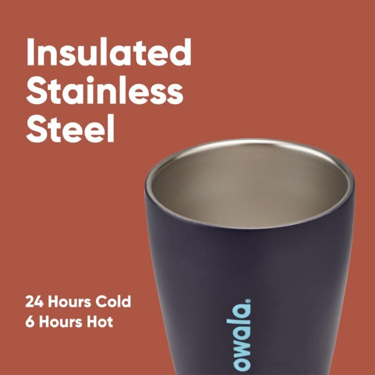 Owala SmoothSip Insulated Stainless Steel Coffee Tumbler, Reusable Iced Coffee Cup, Hot Coffee Travel Mug, Perfect for Cappuccino, BPA Free, 10 oz, Telescope Tales - color: Telescope Tales, size: 10 Ounces