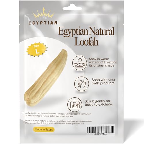 Whole Egyptian Loofah Around 22" 100% Natural Organic Loofah Exfoliating Scrubber for Shower, Natural Loofah Sponge Body Scrubber, for Men and Women - style: Large