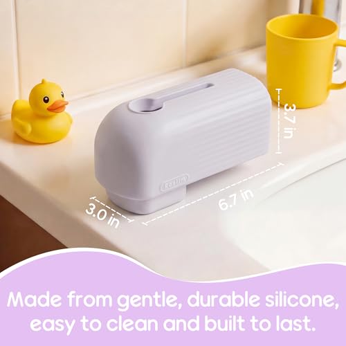 Roslim Baby Bathtub Faucet Cover, Silicone Bath Faucet Cover for Kids, Bath Spout Cover for Baby, Baby Faucet Cover for Bathtub Safety, Toddler Bath Tub Water Spout Cover, Universal Fit, Light Purple - color: Light Purple