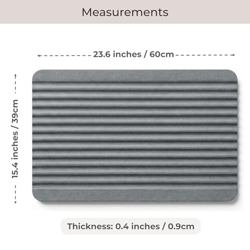 Stone Bath Mat Diatomaceous Earth Shower Mat Non-Slip Ultra Absorbent Durable Stone Mats for Bathroom/Kitchen Fast-Drying Modern Design Easy to Clean (24''*16'' Dark Grey) - color: Dark Grey