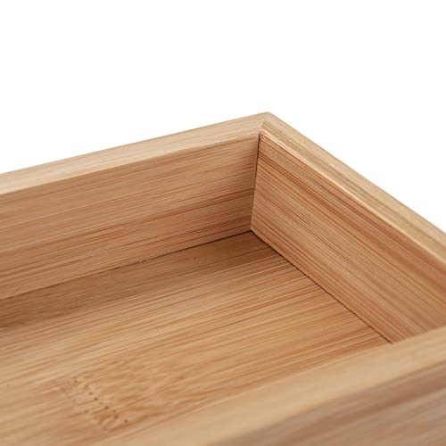 Bamboo Bathroom Tray, Bathroom Vanity Tray, Bathroom Trays for Counter, Toilet Tank Tray, Toilet Basket for Organizing (11.8 x 4.5 x 1.6 inch) - size: 11.8" x 4.5" x 1.6"