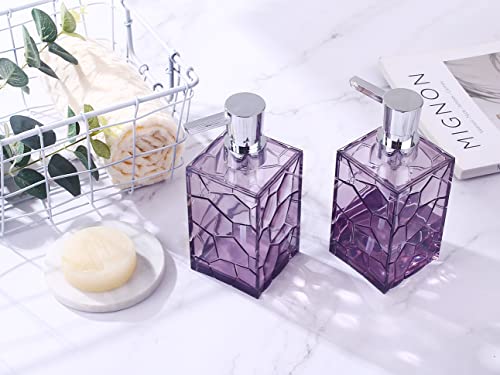 YAUKPH 2 Pack Lavender Purple Rust Proof Soap Dispenser | Acrylic material for bathroom and kitchen countertops - color: 2 Pack Purple