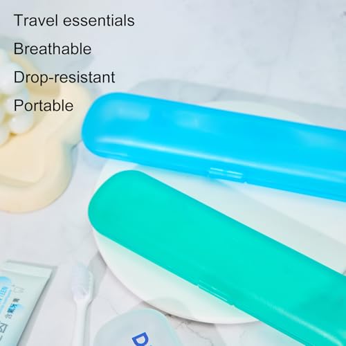 2 Pack Toothbrush Travel Case, Breathable Toothbrush Travel Holders, Tongue Scraper Case, Compact Portable Toothbrush Holder for Travel, Vacation, Camping, Gym, Business Trips, Office, Cruise - color: Light color