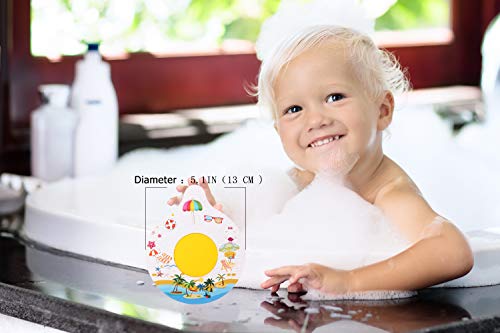 Bathtub Drain Stopper, Silicone Tub Stopper Plug, Universal Bath Drain Cover, Beautiful Coral Reef Illustration, Kids Tots Babies Gift (White) - color: White