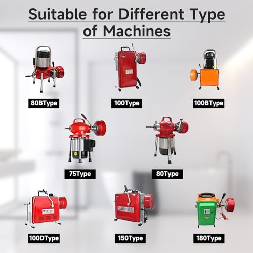 10Pcs Drain Snake Attachment Kit for Heavy-Duty Cables, for RIDGID K-400 C-4 C-6 C-7 C-8 and C-9 Drain Cleaning Machine, for 5/8" 16mm Drain Snake Cable Heads Tips - size: Heavy Duty 9PCS(4 Cutter Head+ 5 Auger)