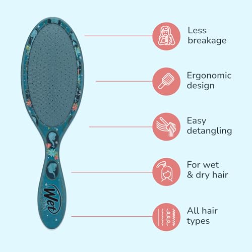 Wet Brush Original Detangler Hair Brush, Anna & Elsa (Disney Love), Ultra-Soft IntelliFlex Bristles, Detangling Bristles Glide Through Tangles (Wet Dry & Damaged Hair), Women & Men - color: Anna & Elsa