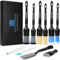 MVEQRRN 10PCS Car Detailing Brush Set,Boars Hair Detail Brush Kit(Black) | Ultra Soft No Scratch, Car Dust Brush,Car Detailing Brushes Kit, Detail Brushes Car Detailing for Interior Exterior - color: 10pcs detail brush set black