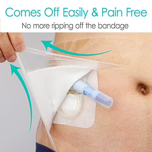 Waterproof Shower Cover with Non-Stick Center Pad for Large Port Surgery Incisions Protector Patch Transparent Film Clear Adhesive Wounds Dressing Bandage Shields (6x6 inch (Pack of 25)) - size: 6x6 Inch (Pack of 25)