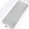 Bathtub and Shower Mats, Extra Long Non-Slip Bath Tub Mat 39 x 16 Inch, Machine Washable Bathmat with Suction Cups & Drain Holes for Bathroom Floor, Clear Grey - color: Clear Grey
