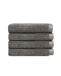 Cozy Earth Ribbed Washcloth Set - 60% Cotton 40% Viscose from Bamboo Bathroom Washcloths - Soft & Absorbent Textured Ribbed Pattern - 4 Pack Charcoal - color: Charcoal, size: Washcloth