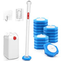 JEHONN Disposable Toilet Bowl Cleaner Wand with Upgraded Clamping System, Wall Mounted Bathroom Scrubber Brush for Bathtub Sink Wash Basin, 16 Refills - color: White