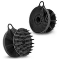INNERNEED 2in1 Silicone Body Scrubber & Scalp Massager Shampoo Brush, Black | Food-Grade Soft Material, More Hygienic, Easily Lather, Convenient for Travel, Gym, Business,etc - color: Black