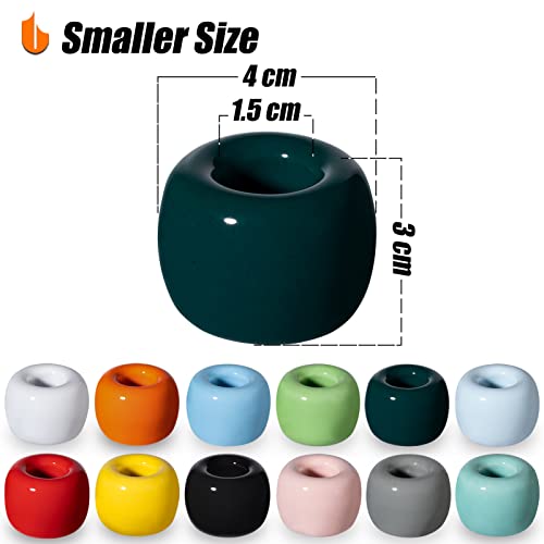Urbanstrive Sleek Mini Ceramics Toothbrush Holder Stand for Bathroom Vanity Countertops, Dark Green, 2 Pack - color: Dark Green 2-pack