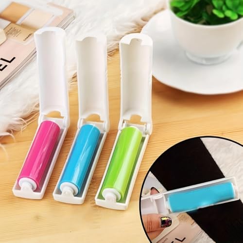 6pcs Reusable lint Roller, Reusable Foldable Portable Clothes Washing Carpet Sheets dust Suction Brush Picker Set Cleaner,Pet Hair Remover Brush (6, Green) - color: Green