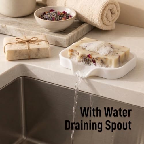 Zulay Kitchen Small Silicone Sponge Holder (4.9x3.3”) – Space-Saving Sink Organizer Tray for Sponge, Soap, Brush & More – Compact Non-Slip Dish for Kitchen & Bathroom (White) - color: White (Small), size: Small (4.9x3.3)