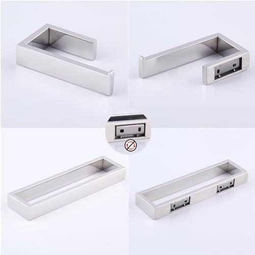 GERZWY 2-Piece Bathroom Accessory Set SUS 304 Stainless Steel Toilet Paper Holder Towel Ring Wall Mount, Polished Finish HG1708-2JG - color: Polished