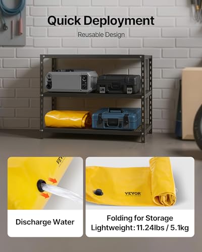 Flood Barrier, Flood Bags, Sandbag Alternative, Water Barrier for Flooding with Great Waterproof Effect, Reusable PVC Water Diversion Tubes, Lightweight Flood Barriers for Home, Door, Garage - style: 12ft (L) *12(h)
