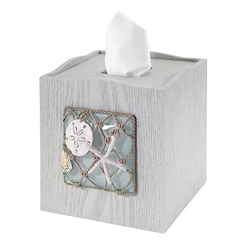 Avanti Linens - Tissue Box Cover, Coastal Home Decor, Seaglass - size: Tissue Box Cover