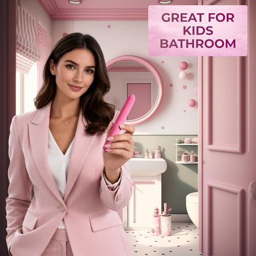 Toilet Paper Roller Holder (7 Inch) Pink - Plastic (Spring Loaded) Replacement Spindle Rod - Roll Extender fits Extra Large Bathroom Tissue Rolls - color: Pink