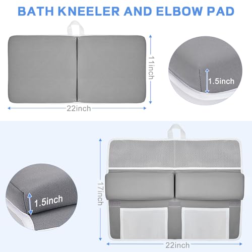 Baby Bath Kneeler and Elbow Rest Pad Set, Bathtub Kneeling Pad, Baby Accessories for Bath, Relieve Your Knees and Elbows - color: Black