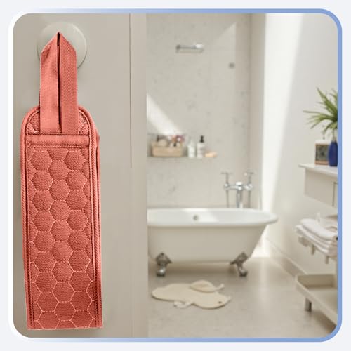 Back Scrubber for Shower with Handles, 40 Inch Extra Long Double-Sided Exfoliating Bath Strap, Textured Body Washer with Extended Reach for Deep Cleaning (Red) - color: Red
