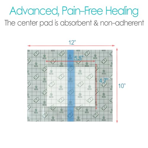 7 Pcs Waterproof Shower Cover 10"x12" with Non-Stick Center Pad for Large Port Surgery Incisions Protector Patch Transparent Film Clear Adhesive Wounds Dressing Bandage Shields - size: 10x12 Inch (Pack of 7)