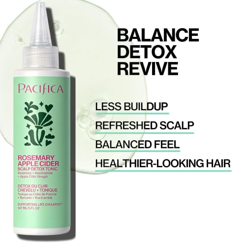 Pacifica Scalp Detox Tonic – Scalp Exfoliator with Glycolic & Salicylic Acid for Clarifying Build Up & Purifying – Infused with Rosemary to Support an Itchy, Dry Head – Vegan & Cruelty-Free – 5 oz - style: Scalp Detox Tonic