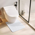 TYUU Toilet Rug, Thin Toilet Rugs U Shaped Washable Non Slip Absorbent Quick Dry Low Pile Toilet Mat, White 20"x24" U Shape - color: White, size: 1'8" X 2' (U-Shape)