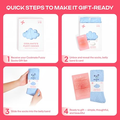 CoolMate Cozy Soft Cloud Socks, Fuzzy Socks for Women - color: B.02 - Mama Flowers Blue