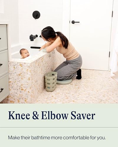 Lalo Knee & Elbow Saver - Foldable Padded Cushions for Bathtime Relief, Quick-Dry, Suction Cups for Stability, Bath Kneeler and Elbow Rest Pad Set 17 x 11.5 in Knee Pad & 16 x 4.5 in Elbow Pad - Sage - color: Sage
