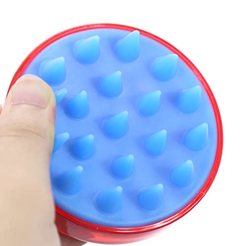 BTWTRY Red Hair Shampoo Brush Scalp Care Hair Brush with Soft Silicone Care Scalp Massager for The Scalp Exfoliate and Deep Scalp Cleansing (Red) - color: Red