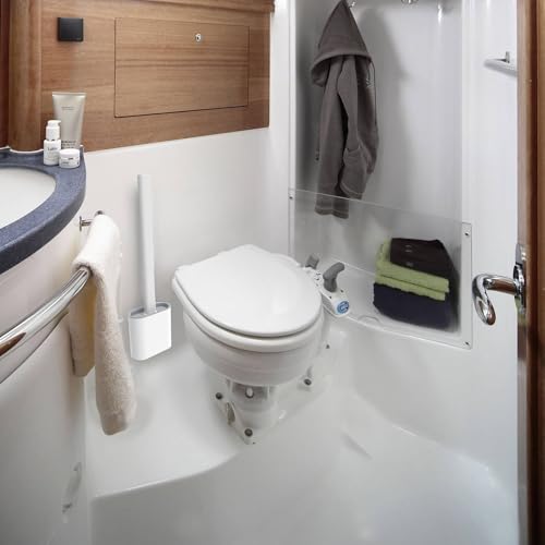 RV Toilet Brush, Grey Toilet Brush Silicone Won't Damage Toilets, Wall Mounted Toilet Brush-Anti-Roll, Anti-Drip Design, Suitable for RV Travel Trailers and Campers, Made by RVers for RVers - color: Gray