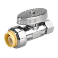 Brass Straight Stop Valve, 1/2" PTC Input, 3/8" OD Compression Output | for Kitchen, Faucet, Toilet Valves - size: 1×Straight