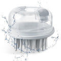 Silicone Scalp Massager, Manual Hair & Scalp Scrubber Shampoo Brush for Dandruff, Buildup, Itch, & Hair Growth - Soft Exfoliating Silicone Bristles for Wet & Dry Hair (Grey)