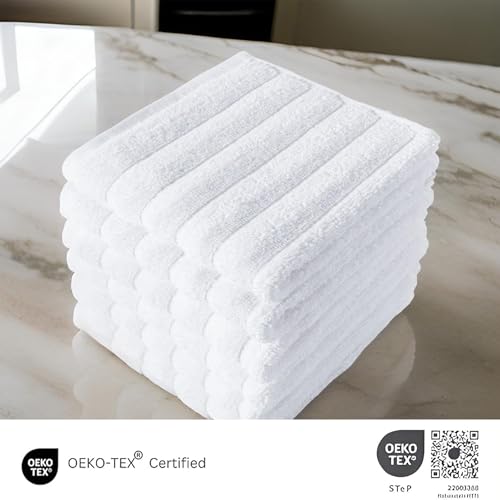 Classic Turkish Towels CTT Luxurious 100% Turkish Cotton Washcloths 6 Pack, Highly Absorbent & Quick Dry, Face Towels Wash Cloths for Hotel, Spa & Gym | 13"x13" (White) - color: White, size: 6-Piece Washcloth Set