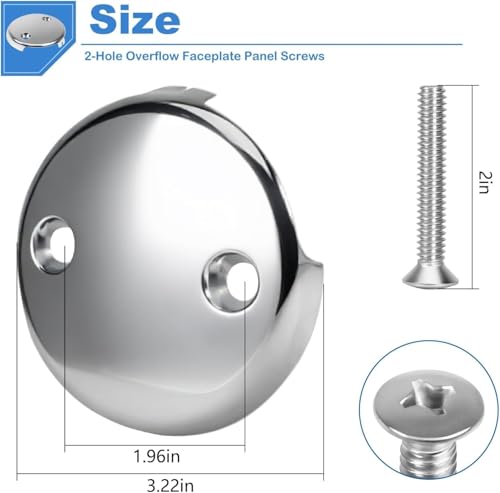 Overflow Faceplate Tub Drain Trim Kit (Silver 2) - color: Silver 2