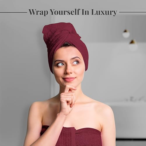Tens Towels Pack of 4 Extra Large Bath Towels 30 x 60 Inches, 100% Cotton, Larger & Lighter Weight, Quicker to Dry, Super Soft and Absorbent, Perfect for Bathroom, Burgundy - color: Burgundy