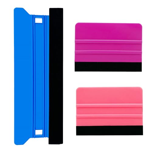 Umaki 8.3inch Large Vinyl Wrapping Felt Squeegee with 4inch Vinyl Squeegee Applicator for Fastly Installing Vehicle Tinting Film Graphic or Wallpaper, Finish Smoothing/Cleaning Work, 3pack - color: Black