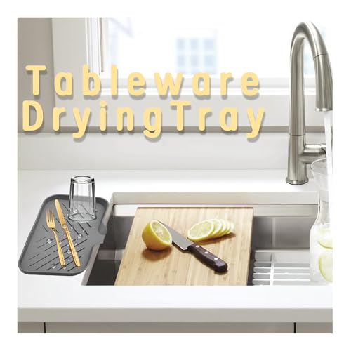 9.4” x 5.9” Silicone Soap Dish with Self-Draining Spout, Multi-Purpose Kitchen Bathroom Sink Organizer Tray for Bar Soap, Sponge, Dispenser Bottle Counter Storage, Gray - color: Gray, size: 9.4” x 5.9”