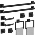 10-Pieces Matte Black Bathroom Accessories Set, 24 Inch Bathroom Hardware Set, SUS304 Stainless Steel Bath Towel Bar Set, Towel Racks for Bathroom Wall Mounted - size: 26 Inch (10 Pieces)