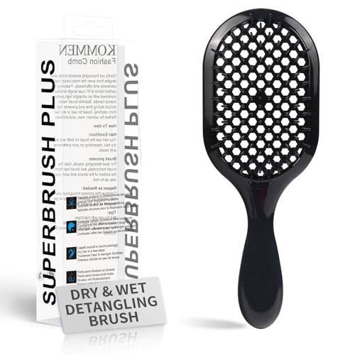 Detangling Brush,1 Pack Detangler Brush, Gentle & Effective Detangling on Wet or Dry Fragile Hair Types,Ultra-light, Detangling Brsuh ventilated and antistatic hairbrush (Black) - color: Black
