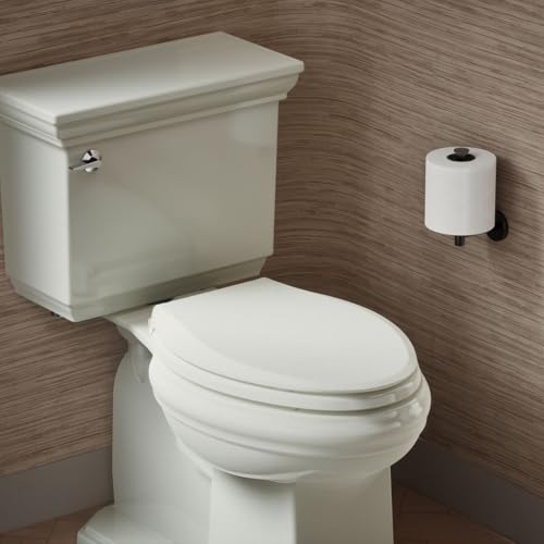 KOHLER 4636-RL-NY Cachet ReadyLatch Elongated Toilet Seat Slow Close, Soft Close Toilet Seat Quiet Lid, Contoured Grip-Tight Bumpers Installation Hardware, Apartment Essentials, Dune (Pack of 2) - color: Dune, size: Elongated (Pack of 2)