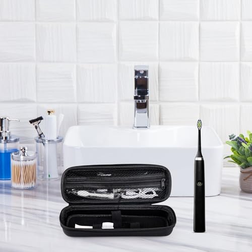 Hooqict Electric Toothbrush Travel Case for Oral-B Pro 1000, 2000, 3000, 3500, 1500 Travel Toothbrush Case Holder with Mesh Pocket Cover Protection, Protective Storage Bag Toothbrush Carrier - color: Black